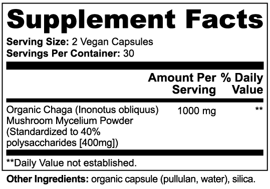 Chaga Mushroom Capsules for Daily Immune and Gut Support
