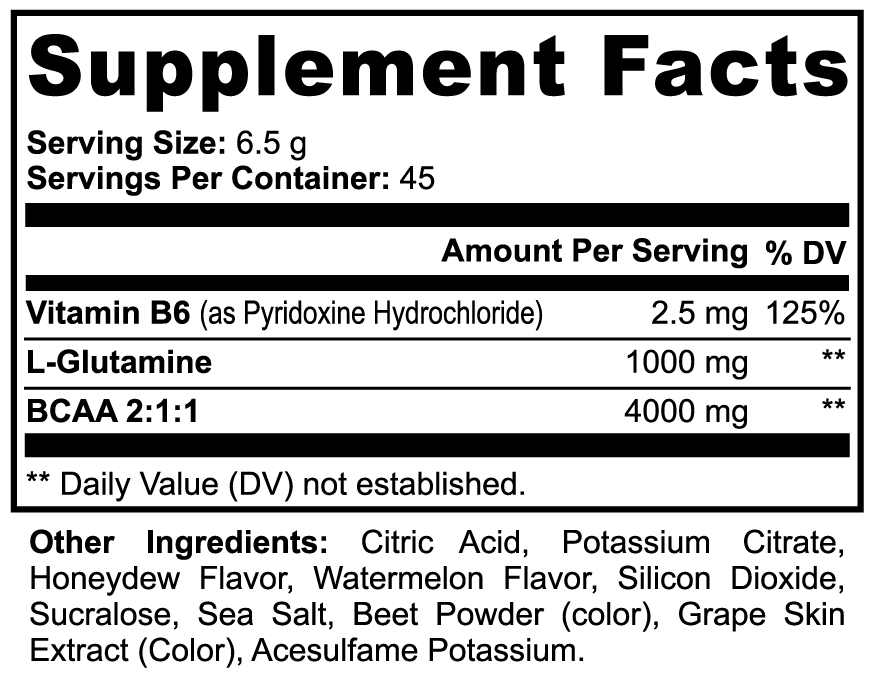 BCAA Post Workout Powder Honeydew Watermelon