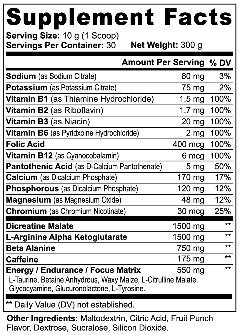 Nitric Shock Pre-Workout Powder Fruit Punch